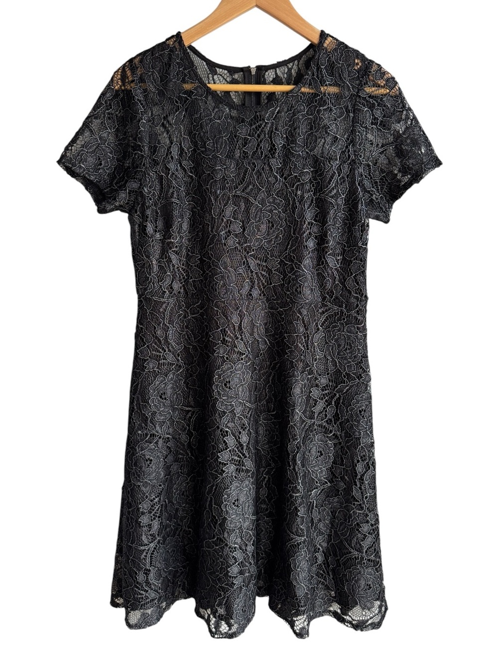 Reitmans Shimmer Lace Overlay Party Dress Sz 10 Black LBD Cocktail Vacation NWT